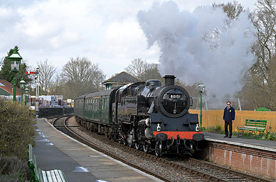 80151 arrives at Kingscote - Brian Lacey - 29 February 2020