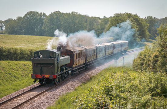 1369 at Rock Cutting with the Victorian carriage set - Rob Howard - 10 May 2024