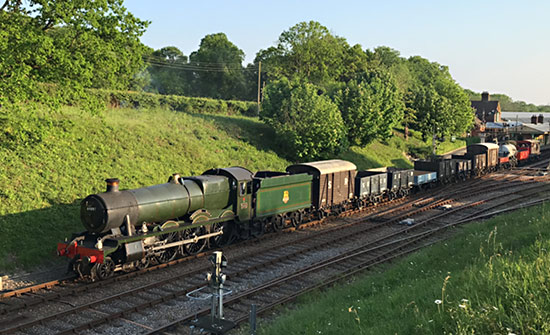 'Wightwick Hall' passing through Horsted Keynes with the goods train - Richard Salmon - 11 May 2024