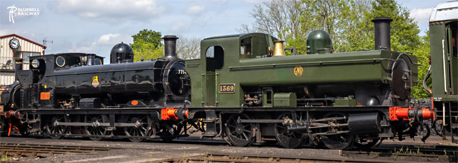 Nos. 7714 and 1369 have both arrived - Bluebell official photo - 8 May 2024