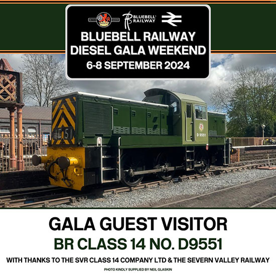 Class 14 D9551 to attend the 2024 Bluebell Diesel Gala!