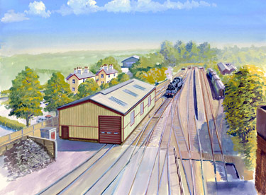 Artist's impression of the new locomotive maintenance shed